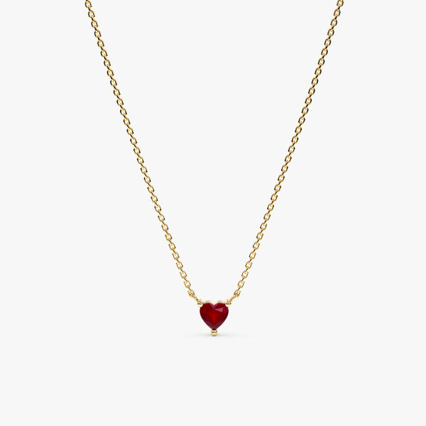 yellow gold red heart choker