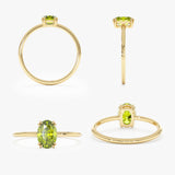Petite Oval Peridot Solitaire Ring, Jyn