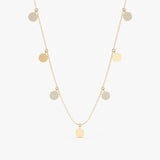 Dangly Diamond and Plain Coins, Dainty Layering Necklace, Maggie