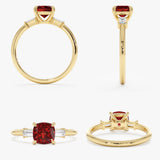 Unique Garnet Diamond Ring, Lunadelle