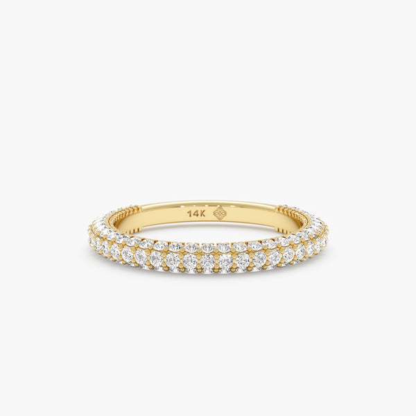 pave diamond gold band