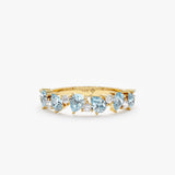 yellow gold aquamarine diamond ring