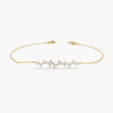 Diamond cluster bracelet in solid gold.