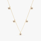 Natural Diamond & Sapphire Evil Eye Layering Necklace, Lucille