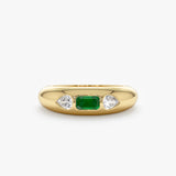 Emerald Cut Emerald and Pear Shape Diamond