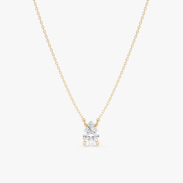 Pear Shape Lab Diamond Necklace, Ziva