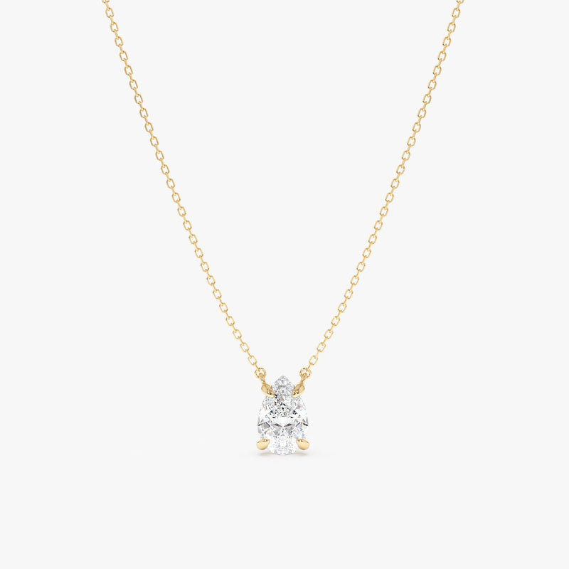 Pear Shape Lab Diamond Necklace, Ziva