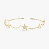 yellow gold diamond star bracelet