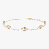 Oval Lab Diamond Station Bracelet, Caeloria