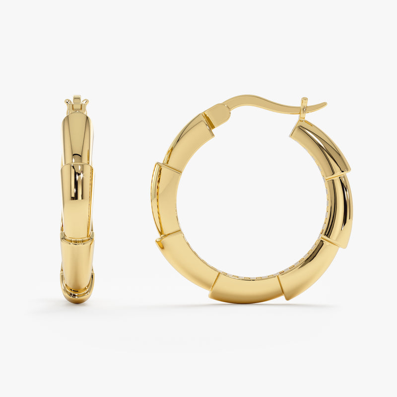 Ribbed Hoop Earrings, Xyla