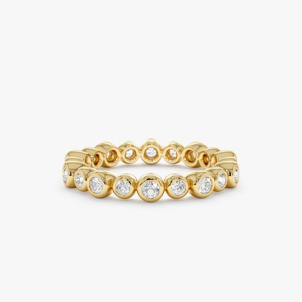 yellow gold diamond eternity band