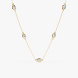 Pear Lab Diamond Station Necklace, Cyralune