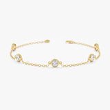 Natural Diamond By the Yard Bracelet In Solid Gold - 1 ctw, Tanya