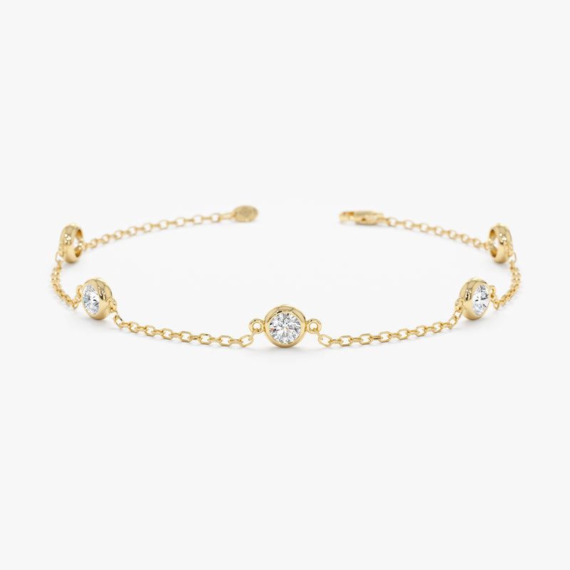 Natural Diamond By the Yard Bracelet In Solid Gold - 1 ctw, Tanya