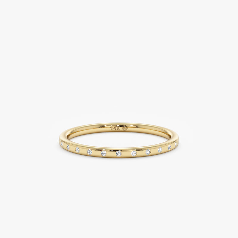 yellow gold flush set ring