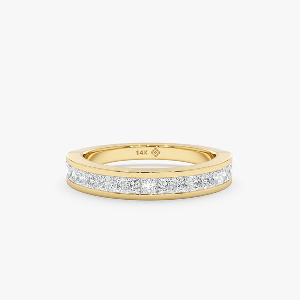 Princess-Cut Natural Diamond Channel Set Ring In Solid Gold, Paloma