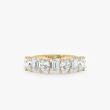 Oval & Emerald Cut Diamond Wedding Band, Thyn