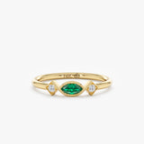 Marquise Emerald & Diamond Accent Ring, Erisen
