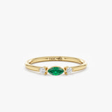Dainty Emerald and Diamond Ring, Elyn