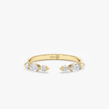Alternating Lab Diamond Cuff Ring, Dree