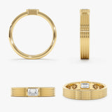 Wide Emerald Cut Lab Diamond Ring, Cirethiel