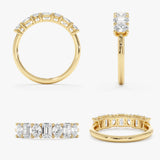 Oval & Emerald Cut Diamond Wedding Band, Thyn