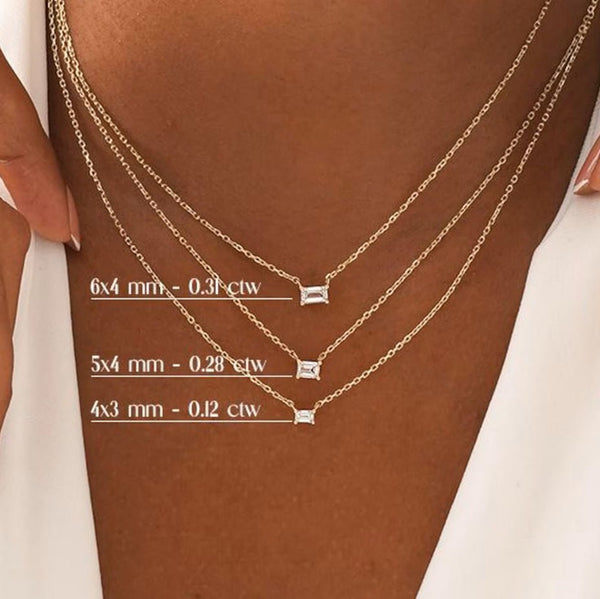 Baguette Diamond Necklace, Zaniel