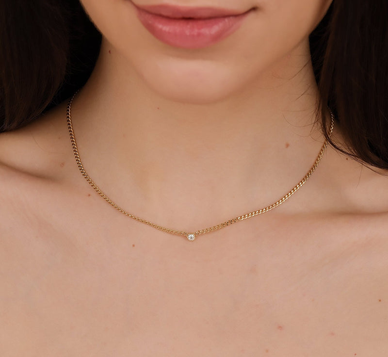 miami cuban chain diamond choker