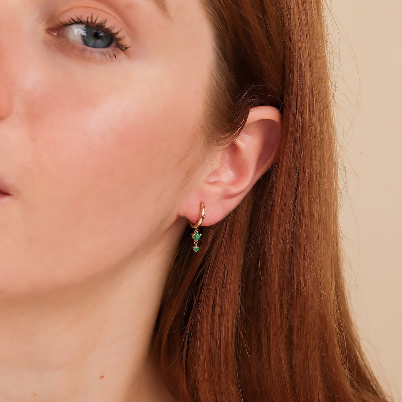 handmade may birthstone earrings