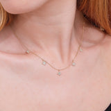 Pave Diamond Dangle Starburst Layering Necklace, Estelle