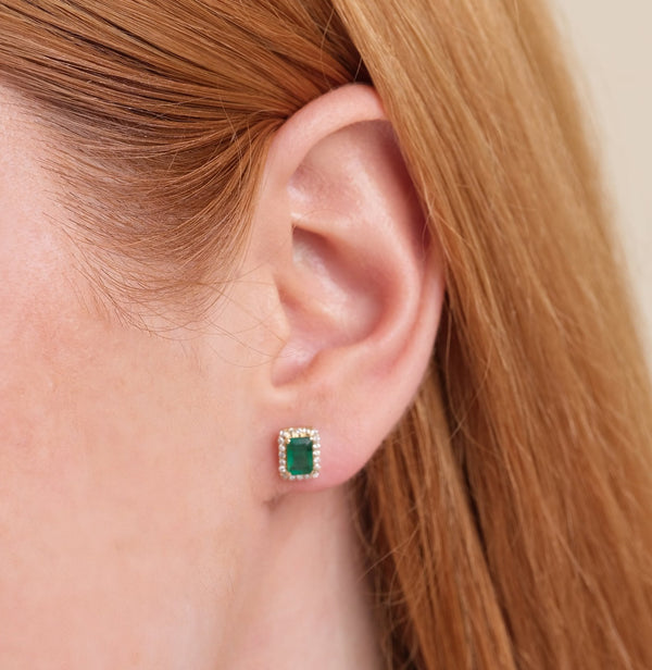 Emerald Statement Earrings, Juliet