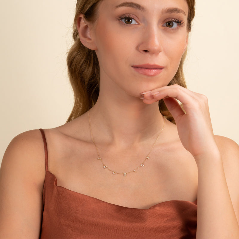 custom name choker in 14k or 18k gold