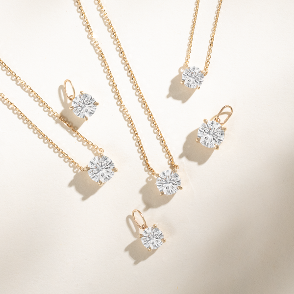 Round Lab Grown Diamond Necklace, Livia
