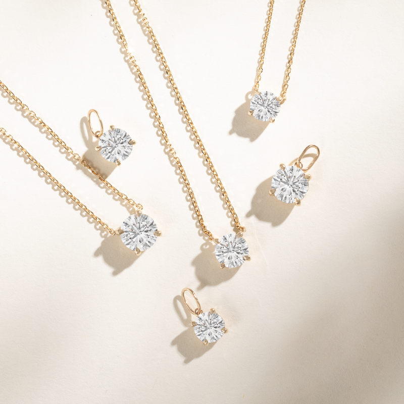 Round Lab Grown Diamond Necklace, Livia