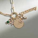 Gold Engravable Disc Charm, Cindra