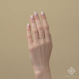 Handcrafted Natural Diamond Open, Cuff Ring, Xenia