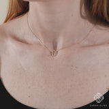 Solid Gold Pave Diamond Hamsa Cutout Necklace, Bina
