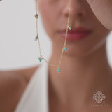 Dainty Turquoise Station Necklace, Elarosia