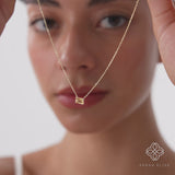 Emerald Cut Yellow Sapphire Necklace, Lexa