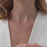 Oval Diamond Solid Gold Necklace, Yliantha