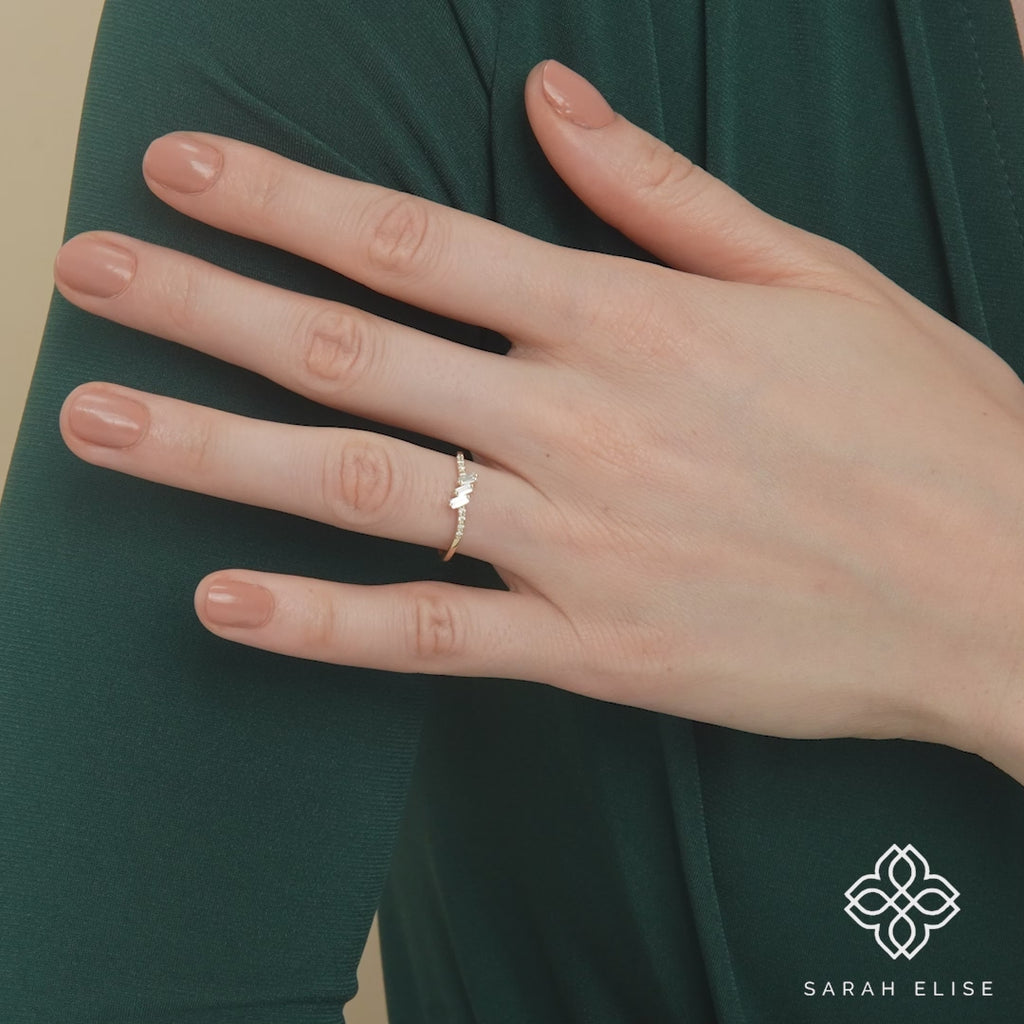 stackable ring with ethically sourced diamonds