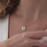 Gold Coin Initial Necklace Charm, Thalindra