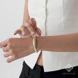 Diamond Croissant Bangle, Natural Diamond and Genuine Gold Jewelry, Morwenna