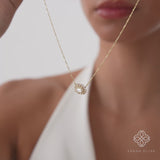 Lab Grown Emerald Cut Diamond Pendant, Isaniel