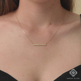 Handmade & Solid Gold Diamond Bar Pendant Necklace, Danna