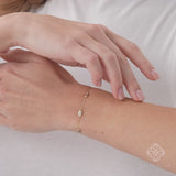 Emerald Cut Lab Diamond Station Bracelet, Evaloria