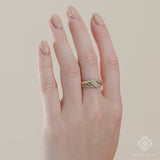 Chunky Solid Gold & Diamond Croissant Ring, Amina