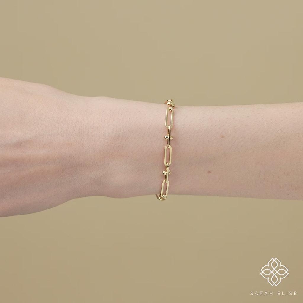 paperclip solid gold bracelet