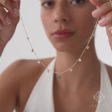 Natural Emerald and Lab Grown Diamond Necklace, Evareth