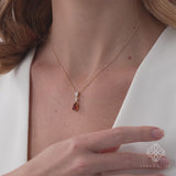 Pear Citrine Necklace with Lab-Grown Diamonds, Thessarina